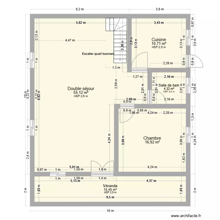 Maison De Kaffo. Plan de 5  et 103 m²