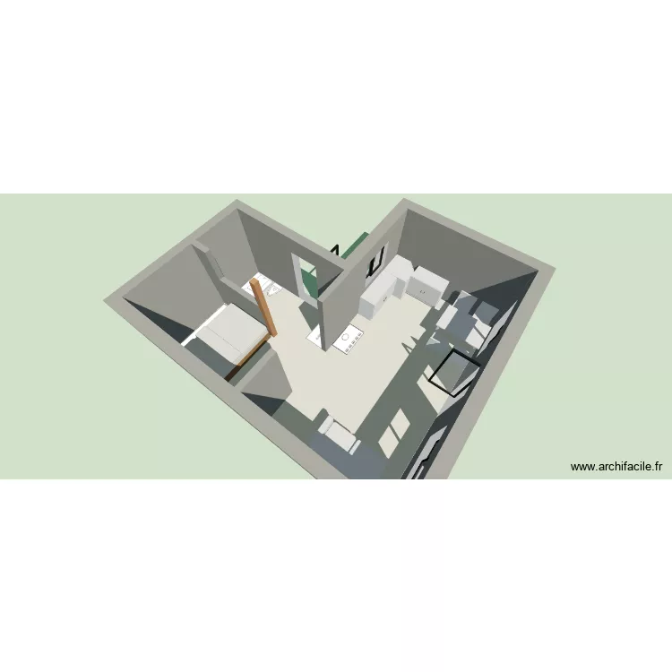 Cabanon 2. Plan de 1 Pièce et 32 m² Cabanon 2. Plan de 1 Pièce et 32 m²
