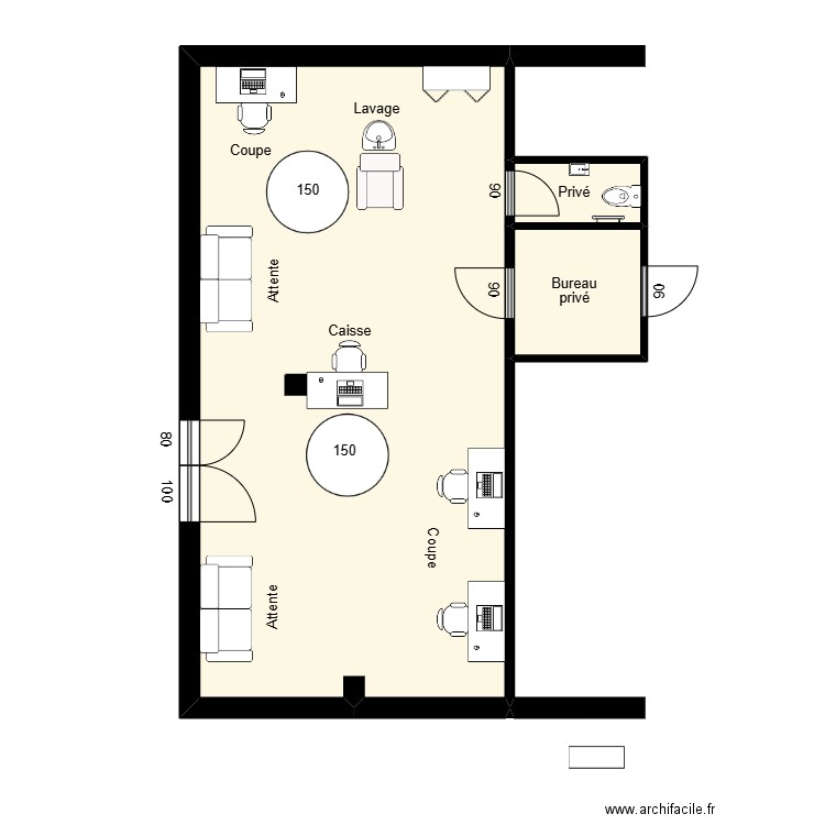 LBAZ. Plan de 3 pièces et 69 m2