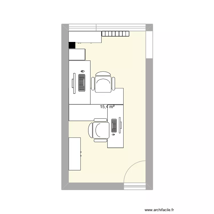 Bureau 3. Plan de 1 et 15 m² Bureau 3. Plan de 1 et 15 m²