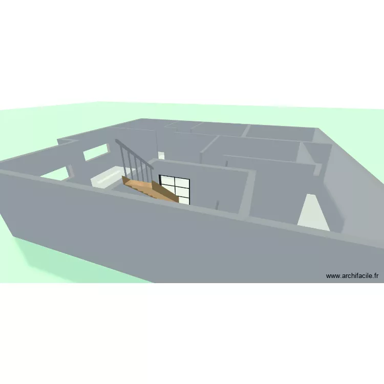 Maison. Plan de 3  et 117 m²