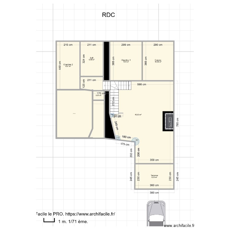 chambre. Plan de 1 pièce et 117 m2