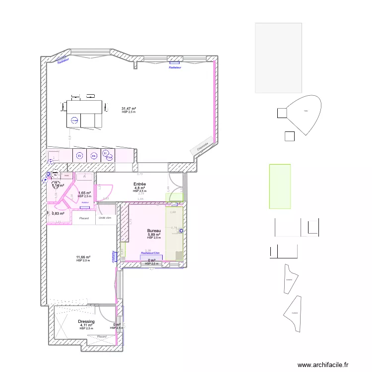 BOBILLOT_VERSION_CHANTIER. Plan de 10  et 62 m²