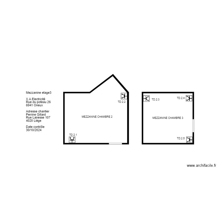 position Gillard P mezz. Plan de 3 pièces et 36 m2