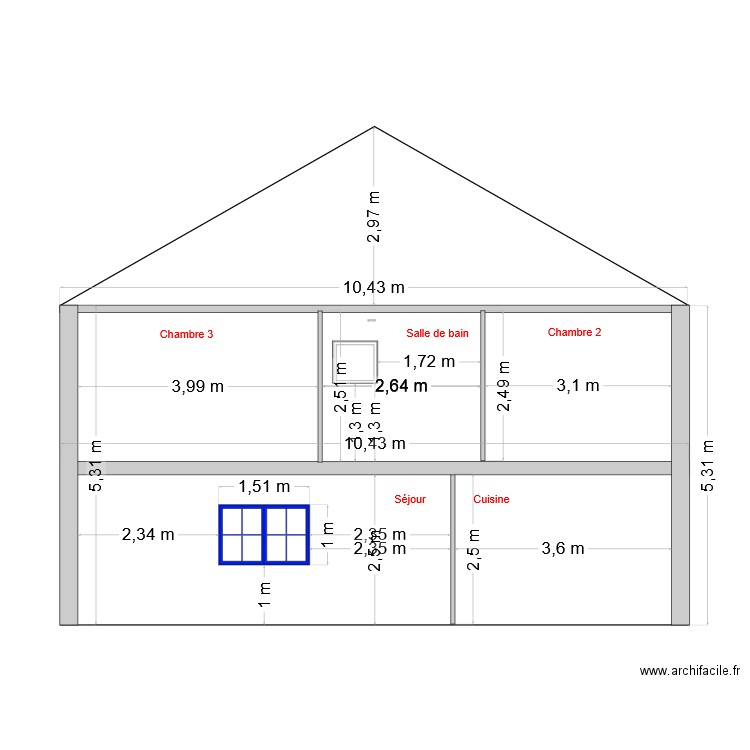 Plan Facade Ouest 2. Plan de 0 pièce et 0 m2