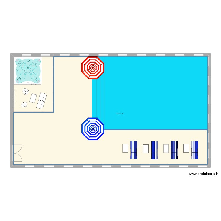 1 piscine. Plan de 0 pièce et 0 m2