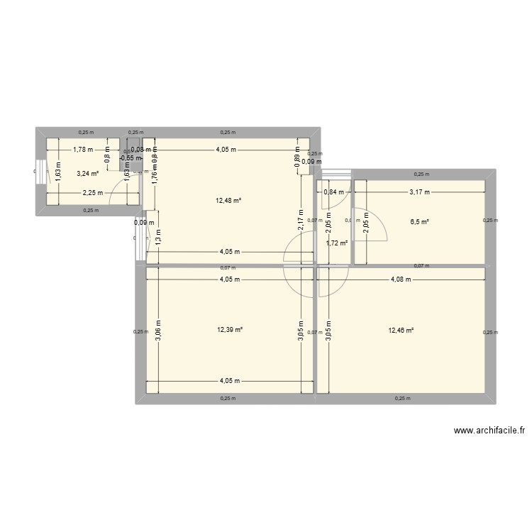 Degomme. Plan de 6 pièces et 49 m2