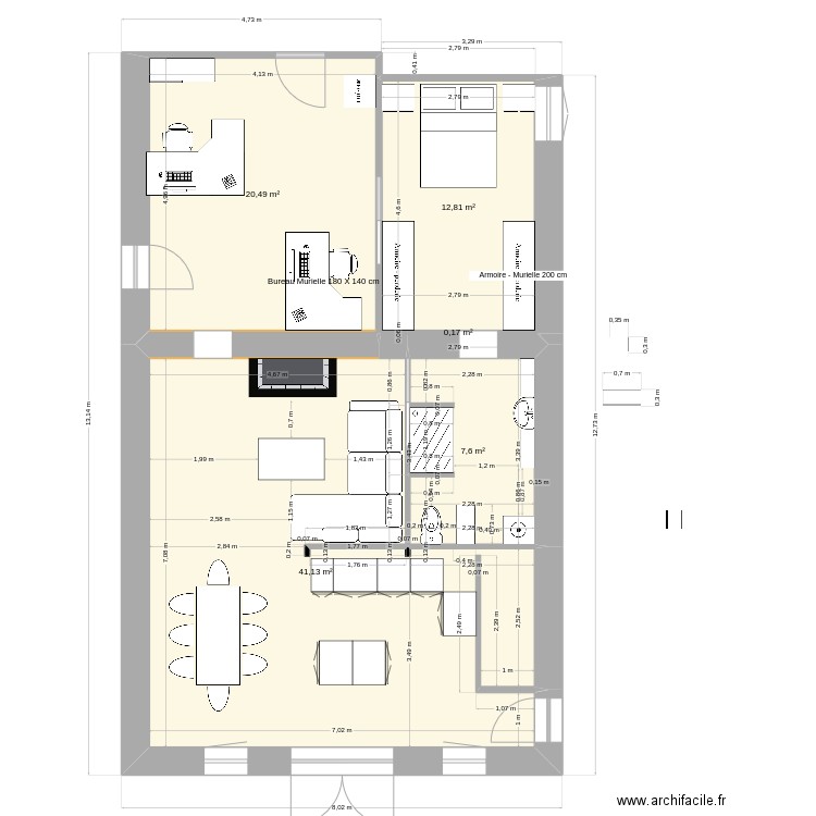 113. Plan de 5 pièces et 82 m2