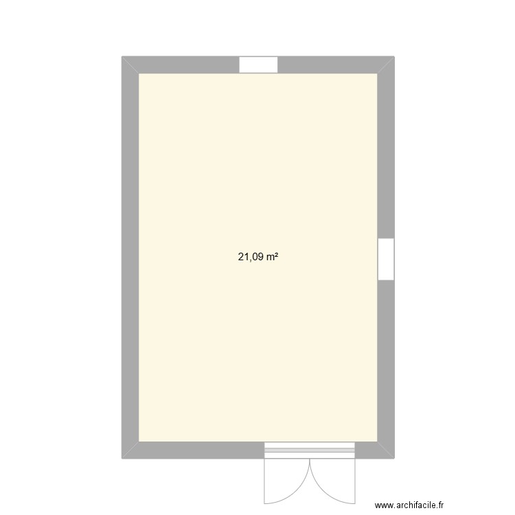 garage. Plan de 1 pièce et 21 m2