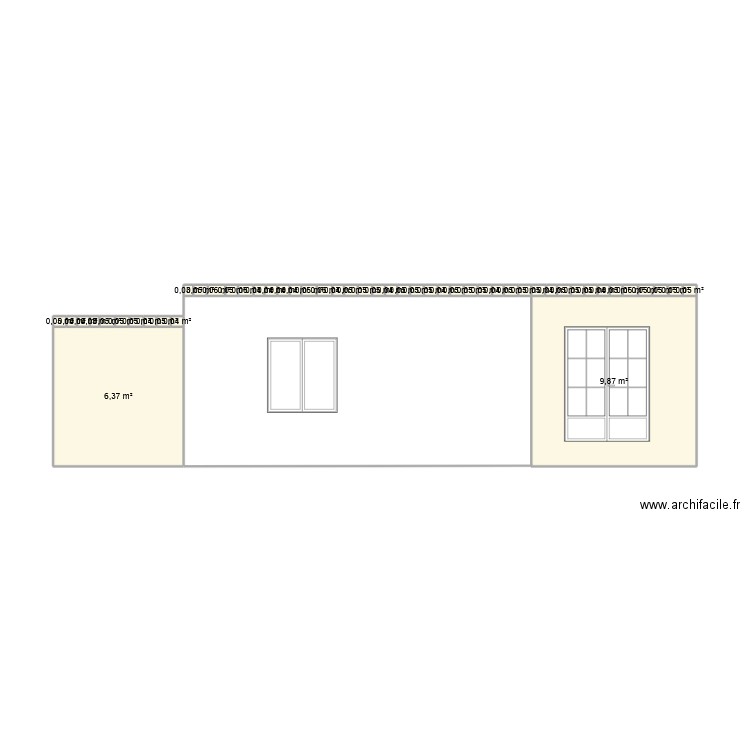 facade avant. Plan de 50 pièces et 19 m2