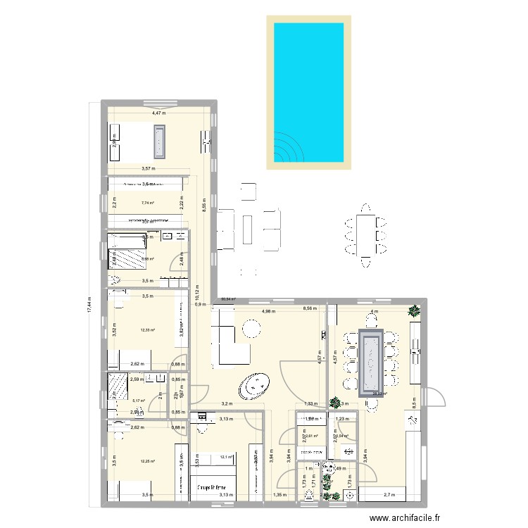 plan 2. Plan de 11 pièces et 149 m2