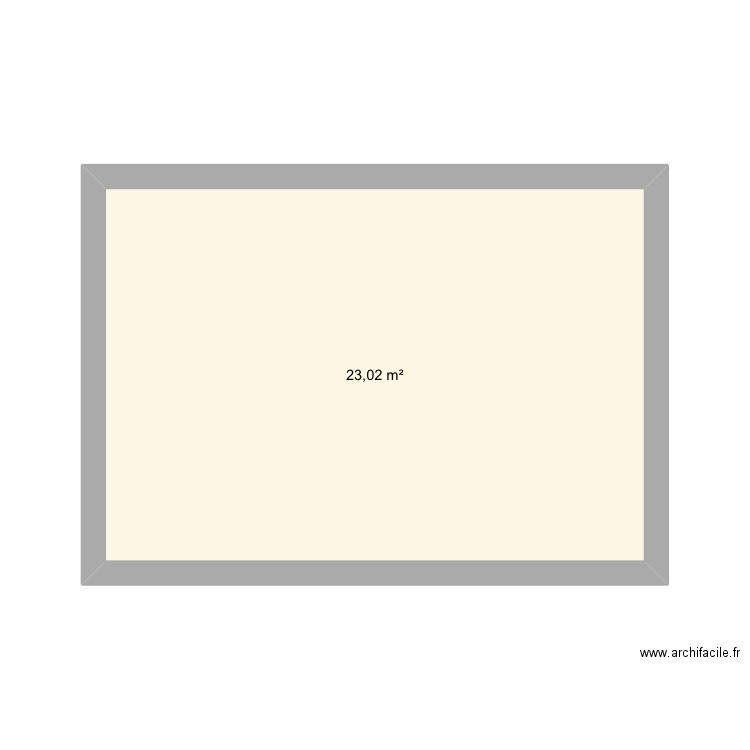 Salut. Plan de 1 pièce et 23 m2