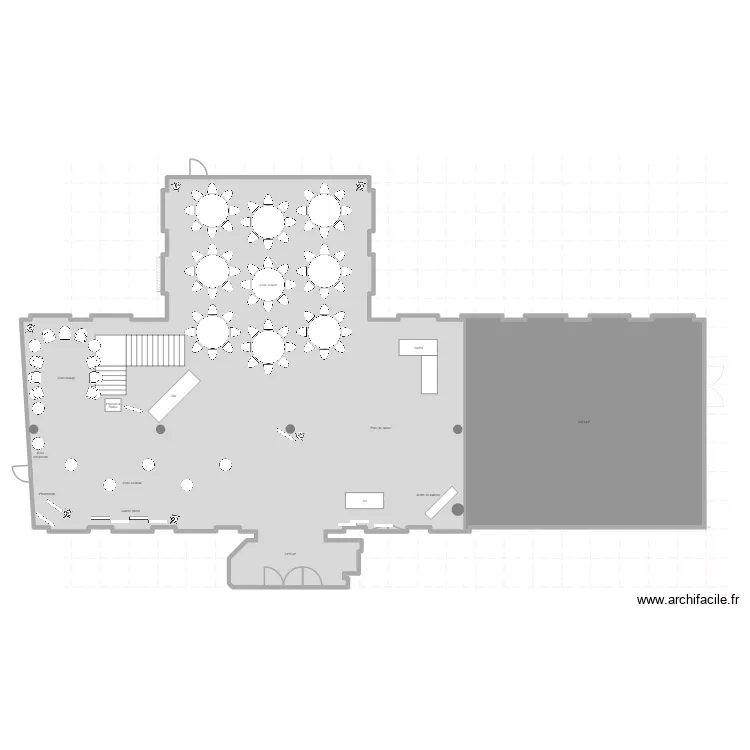 Salle Verri&egrave;re Moco. Plan de 2  et 403 m²