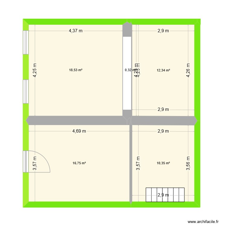 premier plan rez de chause&eacute;e. Plan de 0 pièce et 0 m2