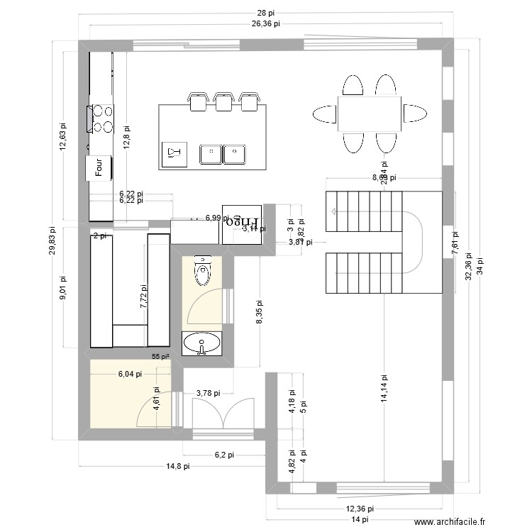 Maison2025Étage. Plan de 1 pièce et 5 m2