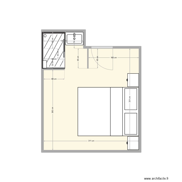 Amaury. Plan de 2 pièces et 11 m2