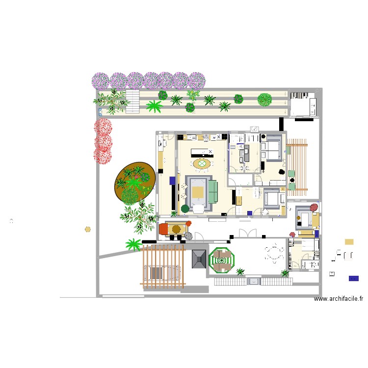 palmeras. Plan de 14 pièces et 506 m2