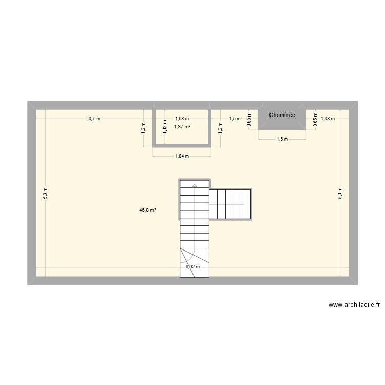 PAM 1ER. Plan de 4 pièces et 54 m2