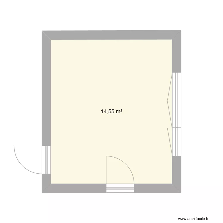 Cuisine. Plan de 1  et 15 m²