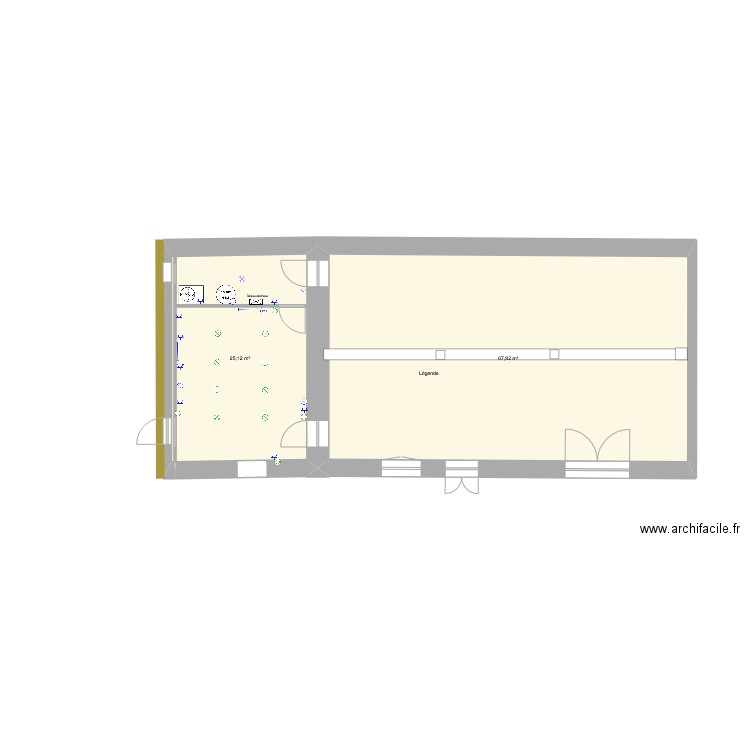 MAISON DE FAMILLE Electricité. Plan de 5 pièces et 194 m2