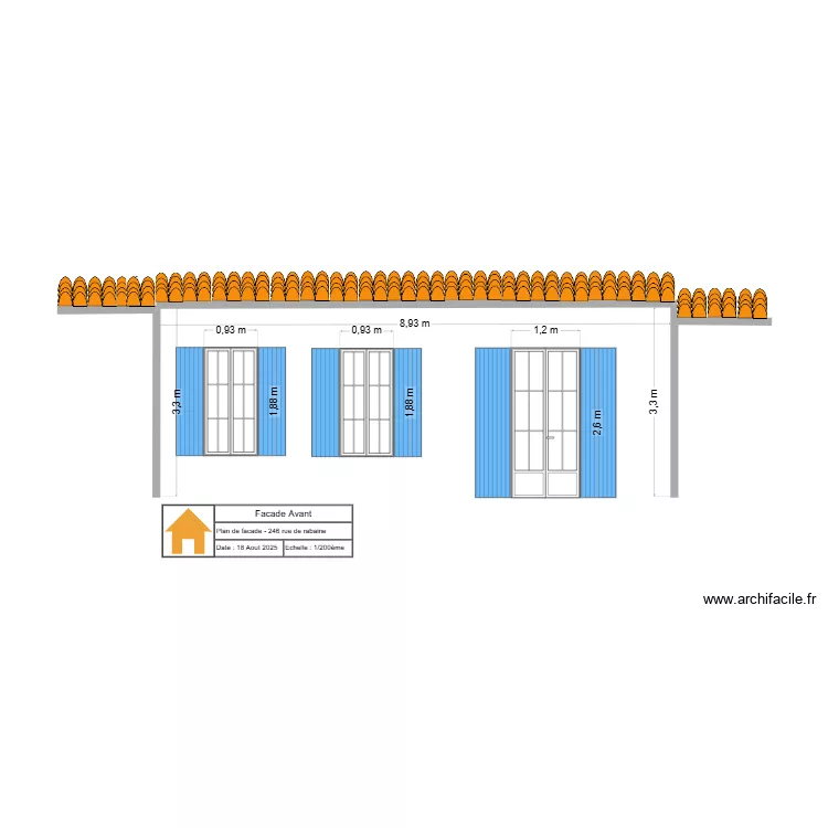 Facade oleron. Plan de 