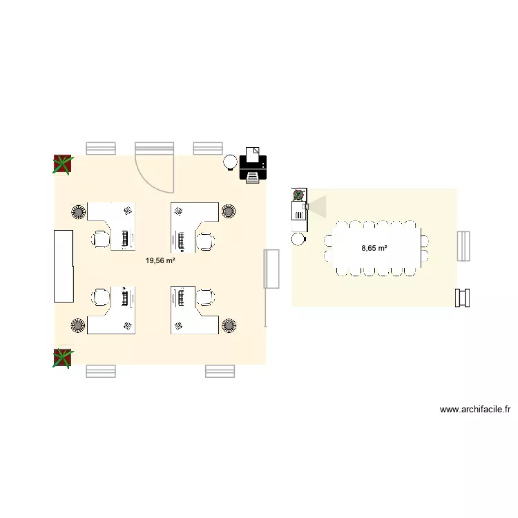 plan pepe. Plan de 2  et 28 m²