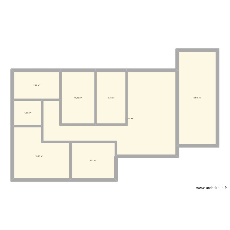 SIMIANE COLLOGUE Marie Louise. Plan de 8 pièces et 119 m2