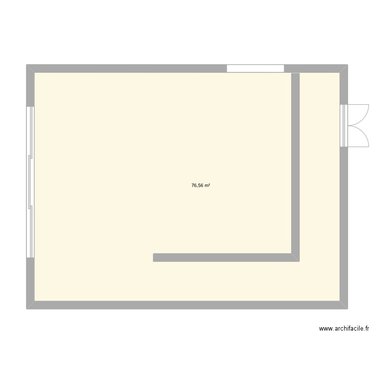 Salle 1. Plan de 1 pièce et 77 m2