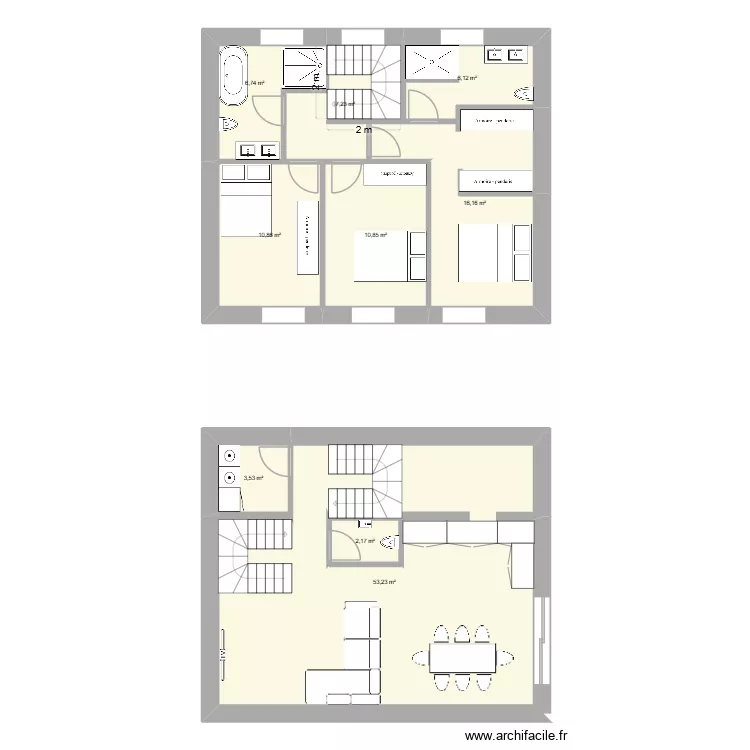 maison 3. Plan de 9  et 120 m²