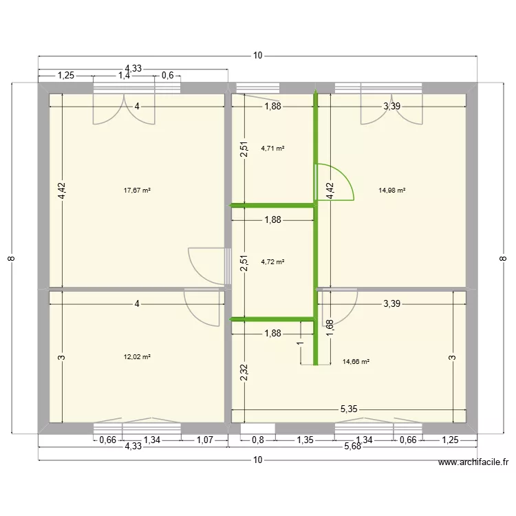 Rdc 1er version. Plan de 