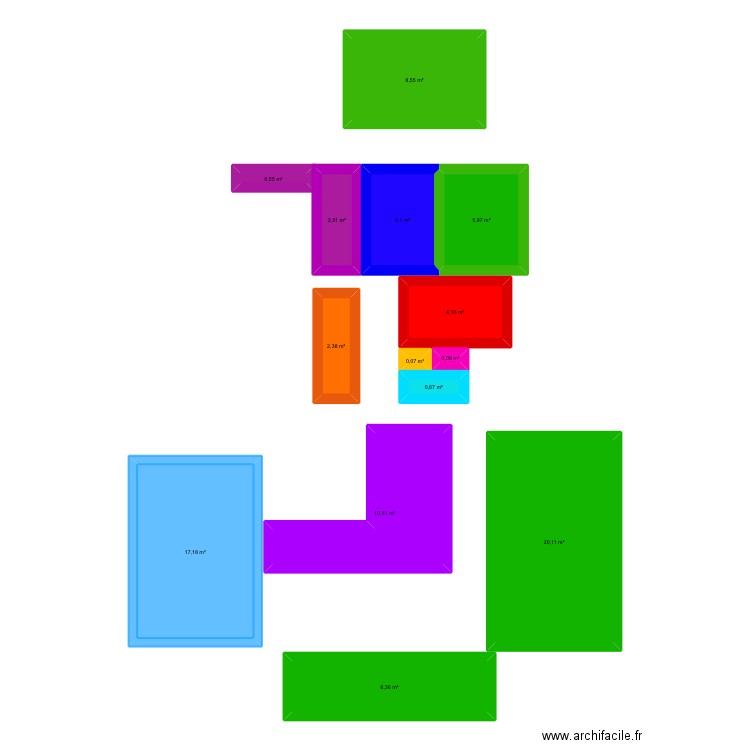 Elevage... Plan de 14 pièces et 86 m2