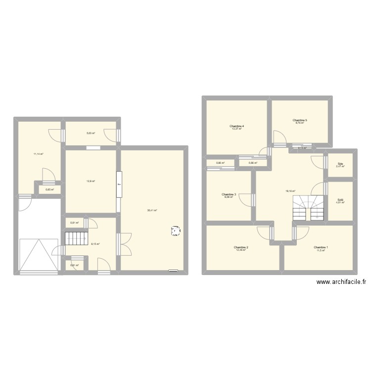 francheville. Plan de 19 pièces et 154 m2