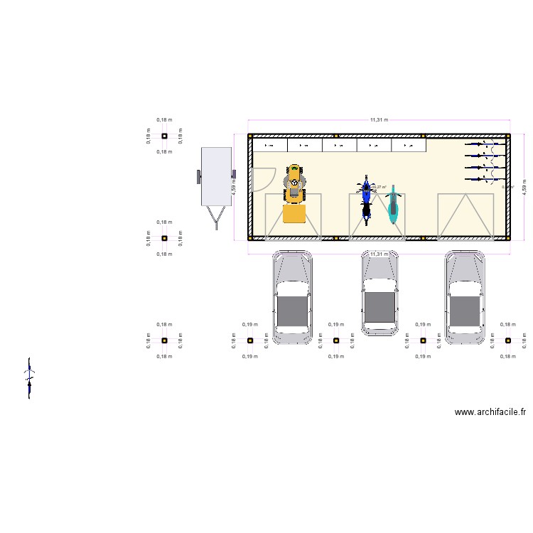 Grage 13112025. Plan de 24 pièces et 51 m2