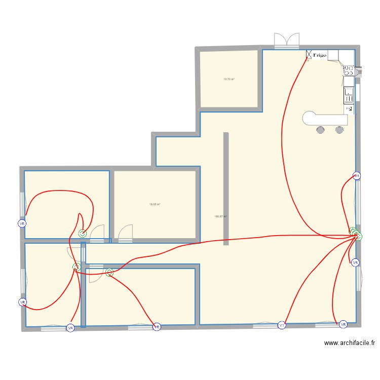 schéma câblage volet roulant. Plan de 3 pièces et 220 m2