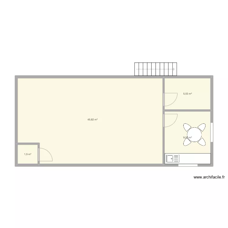 First Floor above office. Plan de 
