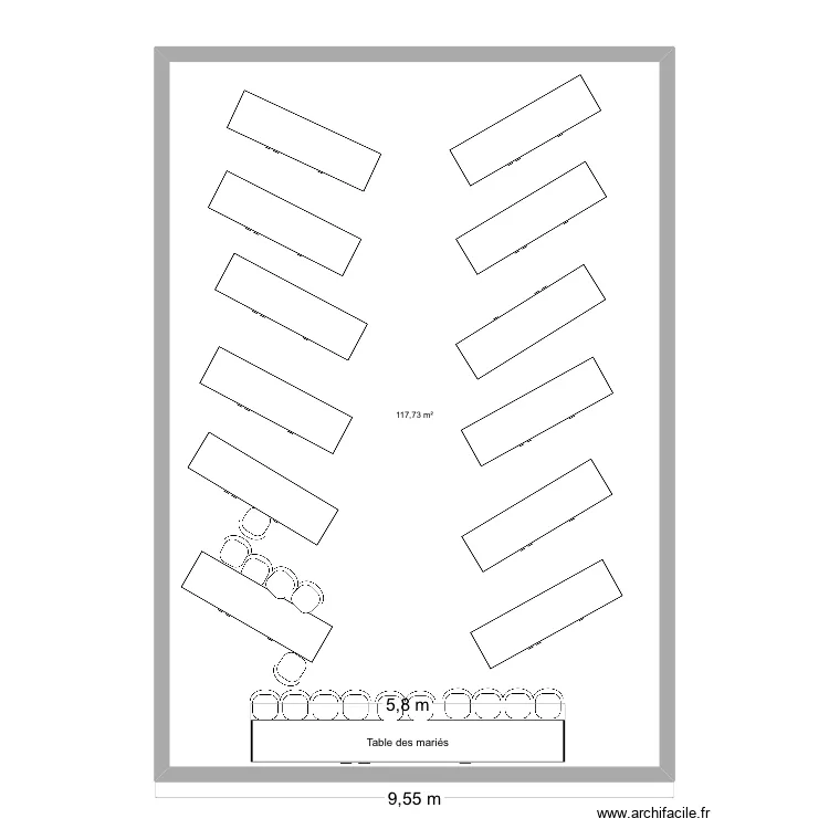 Plan slow table de 10. Plan de 1  et 118 m²