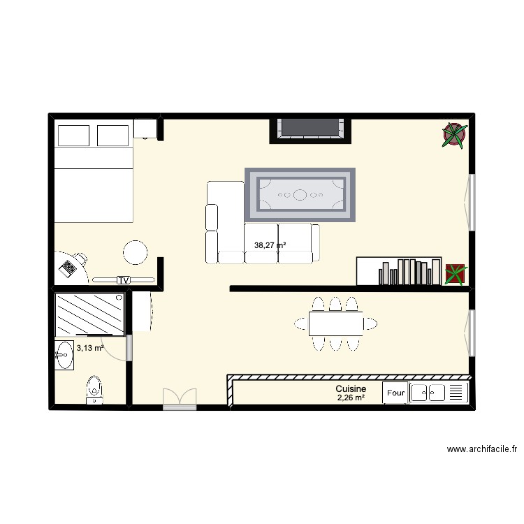 COURS LAFAYETTE. Plan de 3 pièces et 44 m2