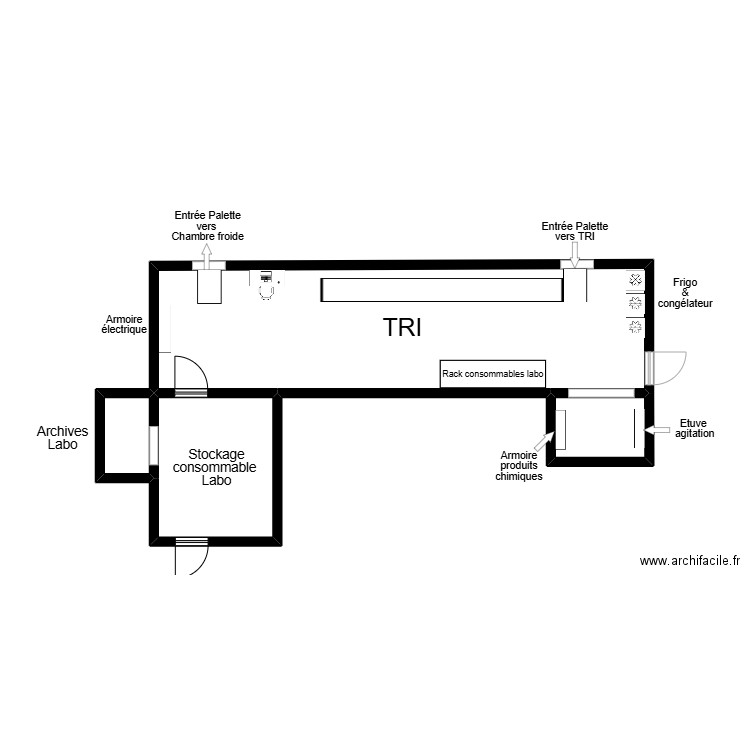 ZONE TRI. Plan de 4 pièces et 78 m2