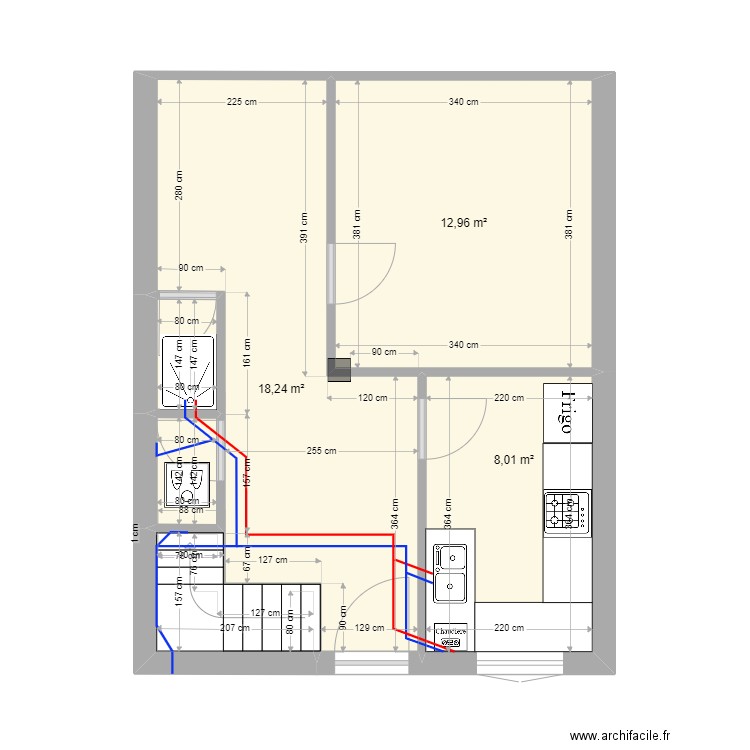 firma. Plan de 11 pièces et 83 m2