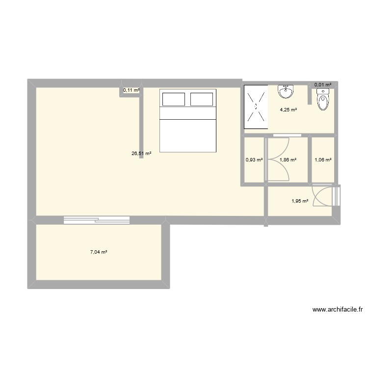 esquisse studio. Plan de 0 pièce et 0 m2