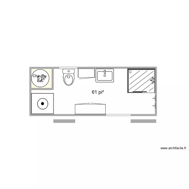 salle de bain chalet 3. Plan de 2  et 6 m²