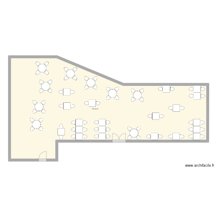 terrase. Plan de 1 pièce et 154 m2