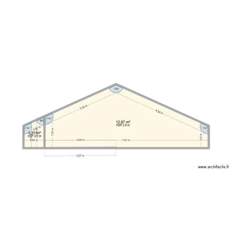 FRANCOIS COUPE ETA. Plan de 2 pièces et 14 m2