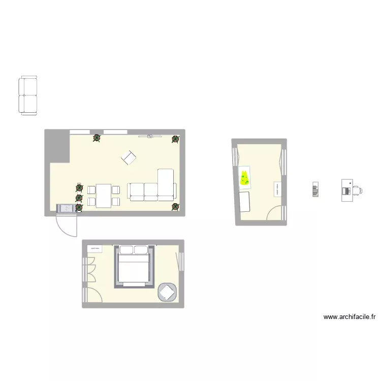 Plan grand pré final des pièces. Plan de 3 Pièces et 53 m² Plan grand pré final des pièces. Plan de 3 Pièces et 53 m²