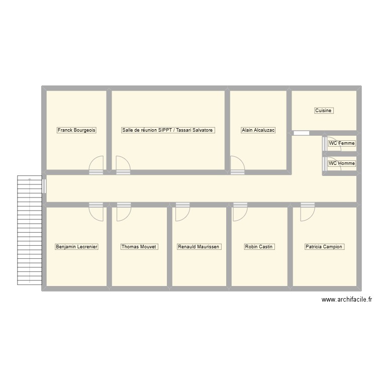 Plan bureaux SIPPT. Plan de 12 pièces et 176 m2