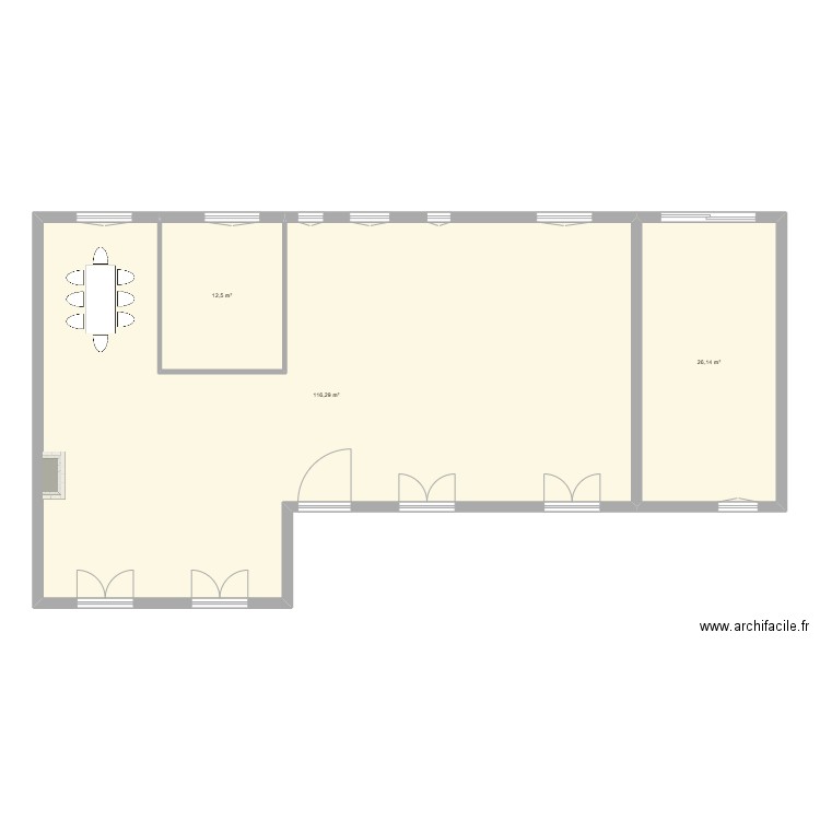 Maison Marcilly. Plan de 3 pièces et 155 m2