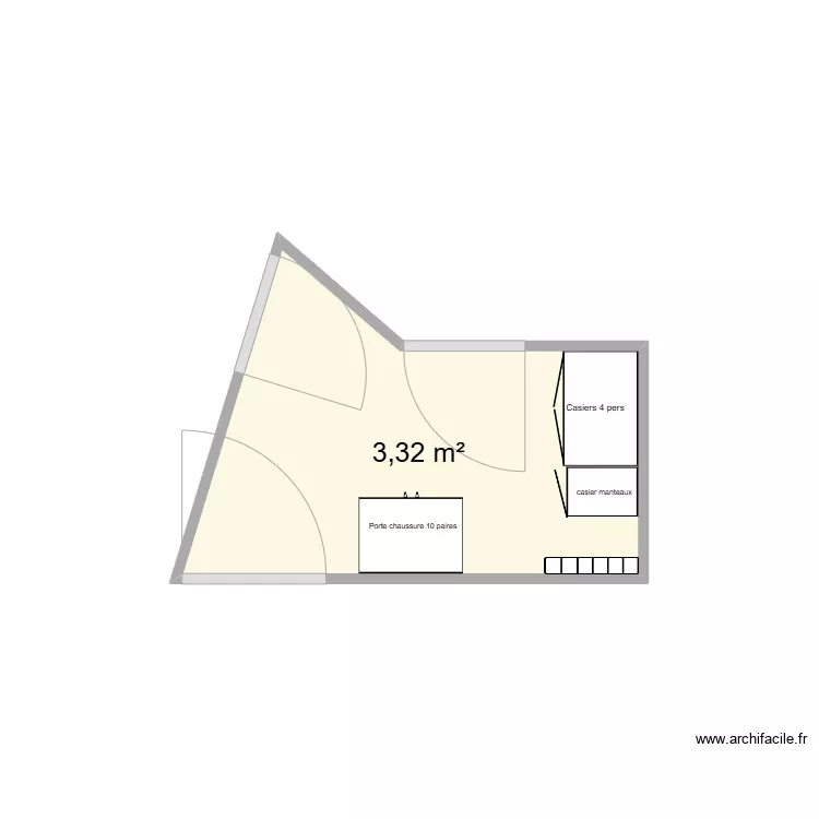 VESTIAIRE F DEVIENT H. Plan de 