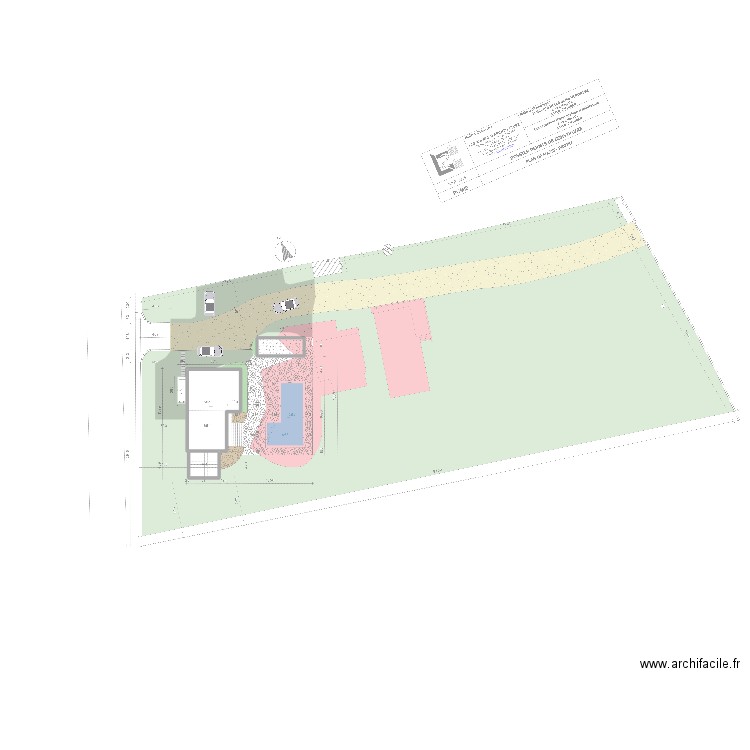 IMPLANTATION SURFACE EXTERIEUR. Plan de 3 pièces et 130 m2
