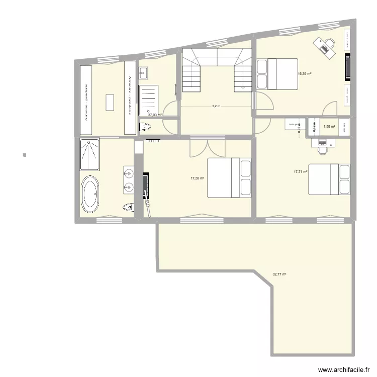 DH - 1er etage 04-08-26. Plan de 6 et 123 m² DH - 1er etage 04-08-26. Plan de 6 et 123 m²