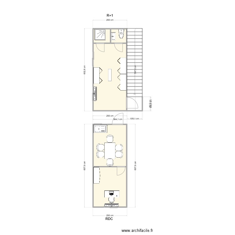 DELUERMOZ CHANTIER GENAS R+1. Plan de 5 pièces et 28 m2
